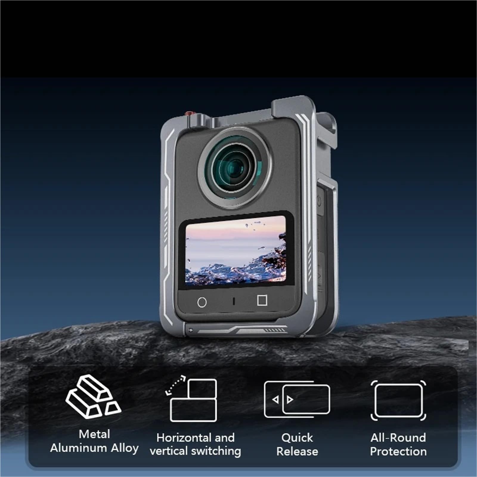 Kompatybilna z kamerą DJI OSMO Action Camera, wielofunkcyjna metalowa rama rozszerzająca z uchwytami na akcesoria