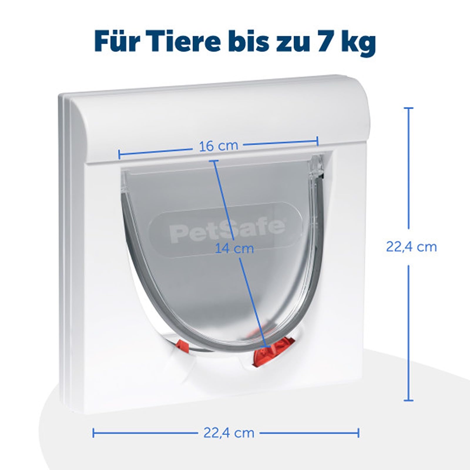 PetSafe Staywell Klassische Magnetische Katzenklappe, Magnet-Schlüssel gibt nur Ihrer Katze Zugang - hält fremde Tiere draußen, mit 4 Verschlussoptionen, für Katzen bis zu 7 kg, Weiß