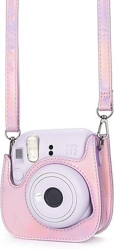 Miniatura 2 de Instant Mini 12 - Funda protectora para cámara Fujifilm Instax Mini 1211, funda de piel sintética de alta calidad para cámara con bolsillo y correa