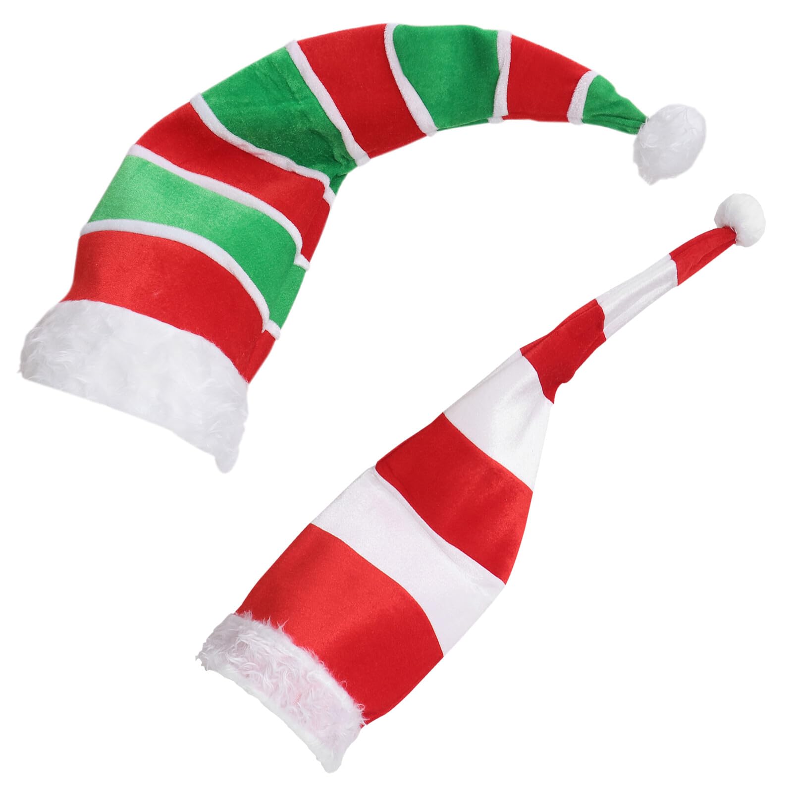 2 Cappelli da Elfo di Natale Rosso e Verde Copricapi da Cosplay Natalizio per Feste e Spettacoli Accessori per la Testa Festivi Taglia Unica