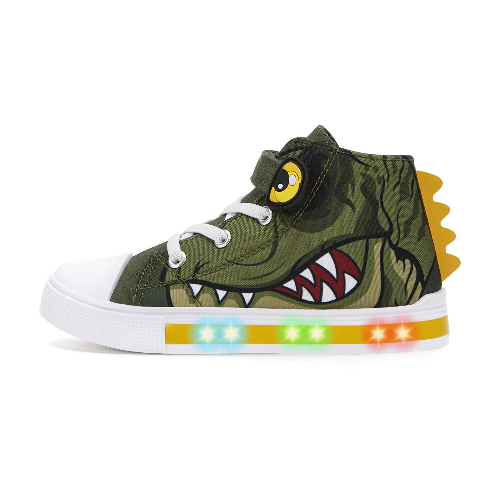 EUXTERPA Kids Light-Up Sneakers High-Top Canvas Shoes
