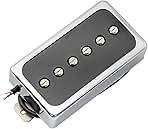 Artec SHA66C Alnico 5 Splendor P90 Style Humbucker Sized Single Coil Neck Pickup 8K for Les Paul Style Electric Guitar, Chrome/Black