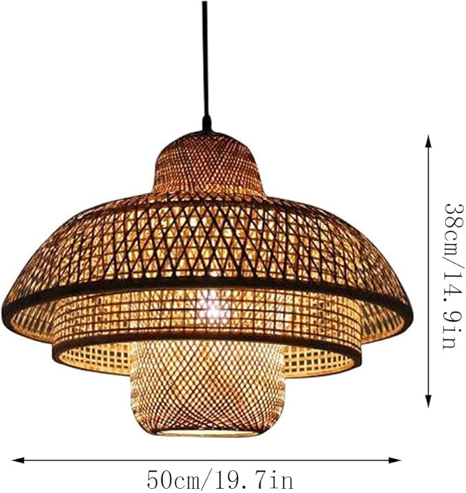 CSSYKV Ouderwetse Creatieve Kunst Kroonluchter Bamboe Geweven Lamp Chinees Restaurant Hanglamp Handgeweven Lantaarn Hanglamp Op Het Balkon Woonkamer Hoteldecoratie Pastorale Stijl photo 2