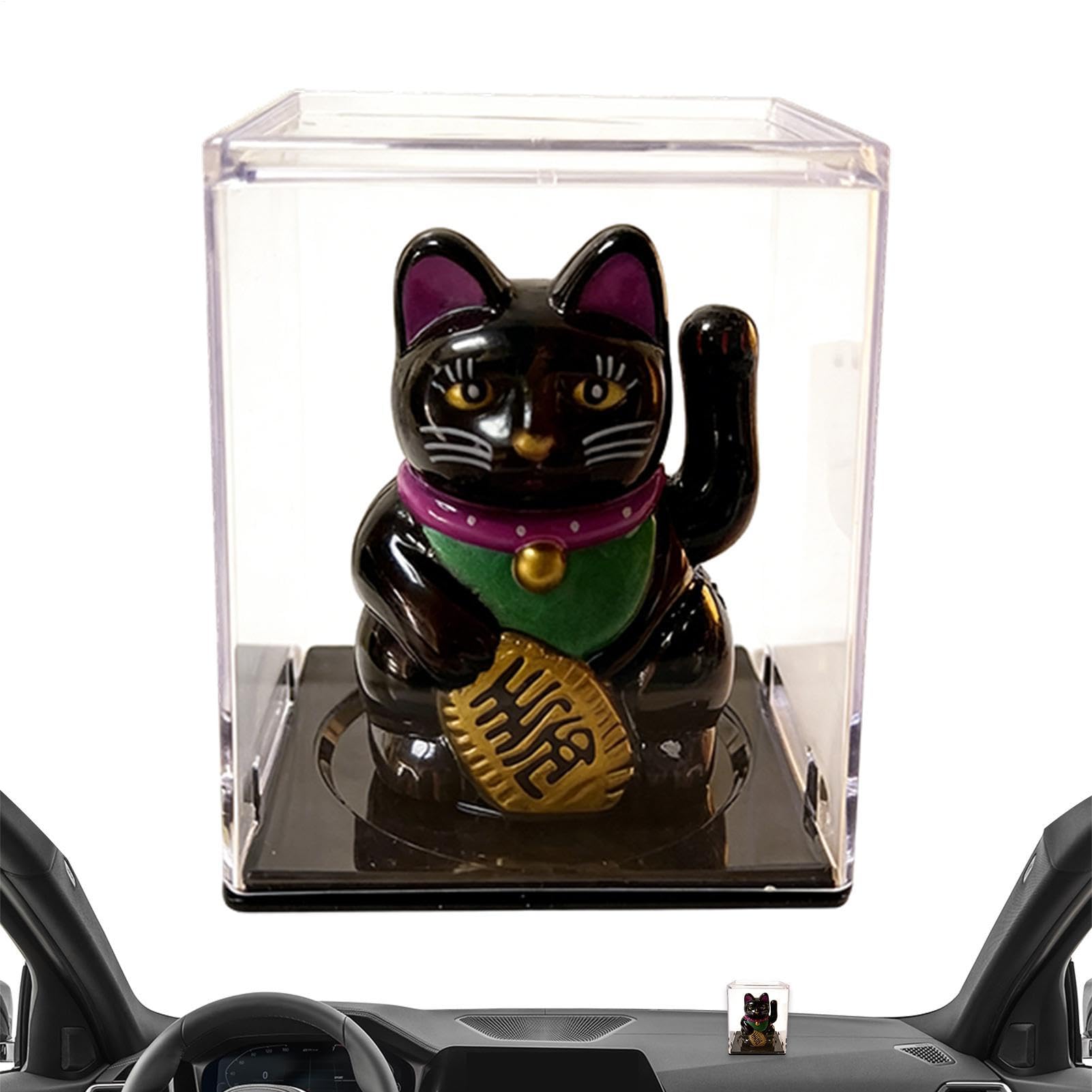 Statue de chat sain solaire pour tableau de bord et maison