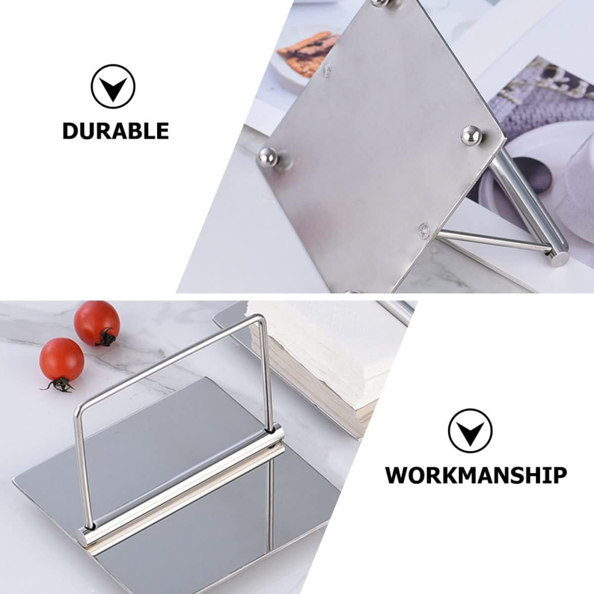1pc Stainless Steel Paper Towel Holder Napkin Desktop Stand Christmas Decor Tray Decor Paper Towel Dispenser Wedding Decor Desktop Tissue Holder Tissue Rack Paper Holder Household