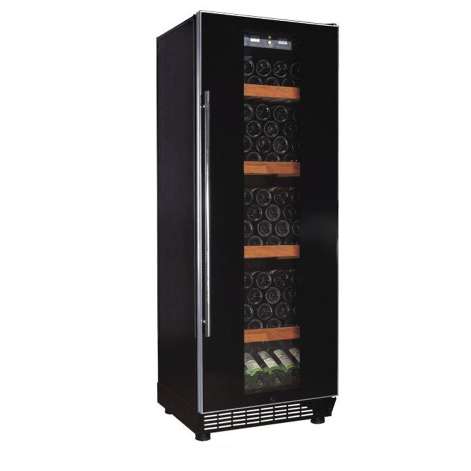 Klarstein Refroidisseur de vin à vin (Autonome, Porte en verre, 270 L, Baies d’étagère, Filtre à charbon actif) Noir