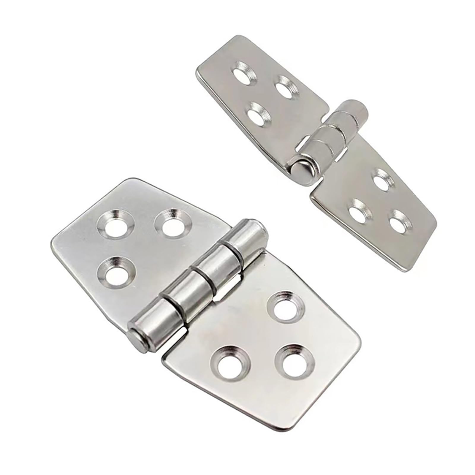 Cbtyacvlp 2Pcs 304 Stainless Steel Flat Hinge For Distribution Box Control Cabinet Window Wooden Box Yacht Mini Hardware(2Pcs)