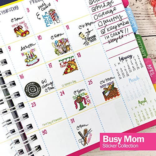 432 Planner Stickers - Busy Mom Collection For Calendars And Planners. Appointment Reminders, School Events, Birthdays, Play Dates, Family Events, Wedding, Vacations & More #TOP5
