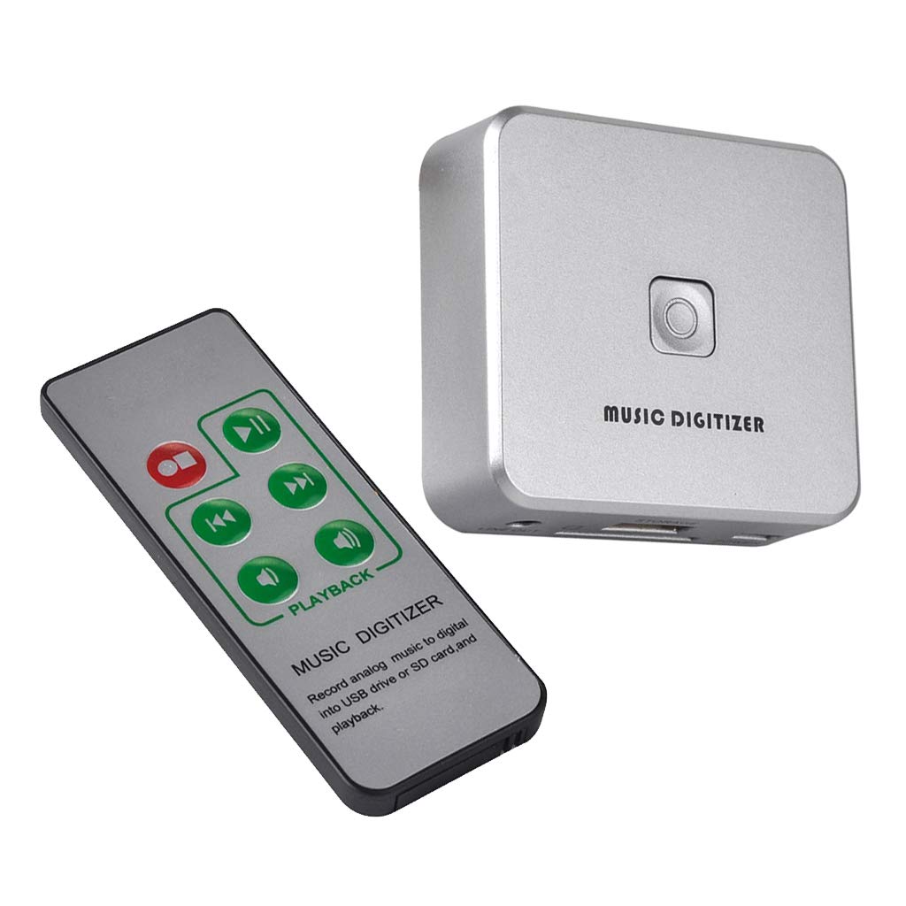 perfk Grabador De Captura De Audio con Puertos De 3,5 Mm Y RCA IN, Digitalizador De Música A Control Remoto, Registro De Cualquier Audio como MP3