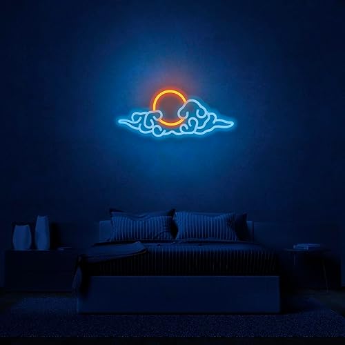 Miniatura 3 de NINTHVEEN Letrero de neón de anime con luz LED de nube de neón para decoración de pared, letrero de neón de juegos para sala de juegos, habitación