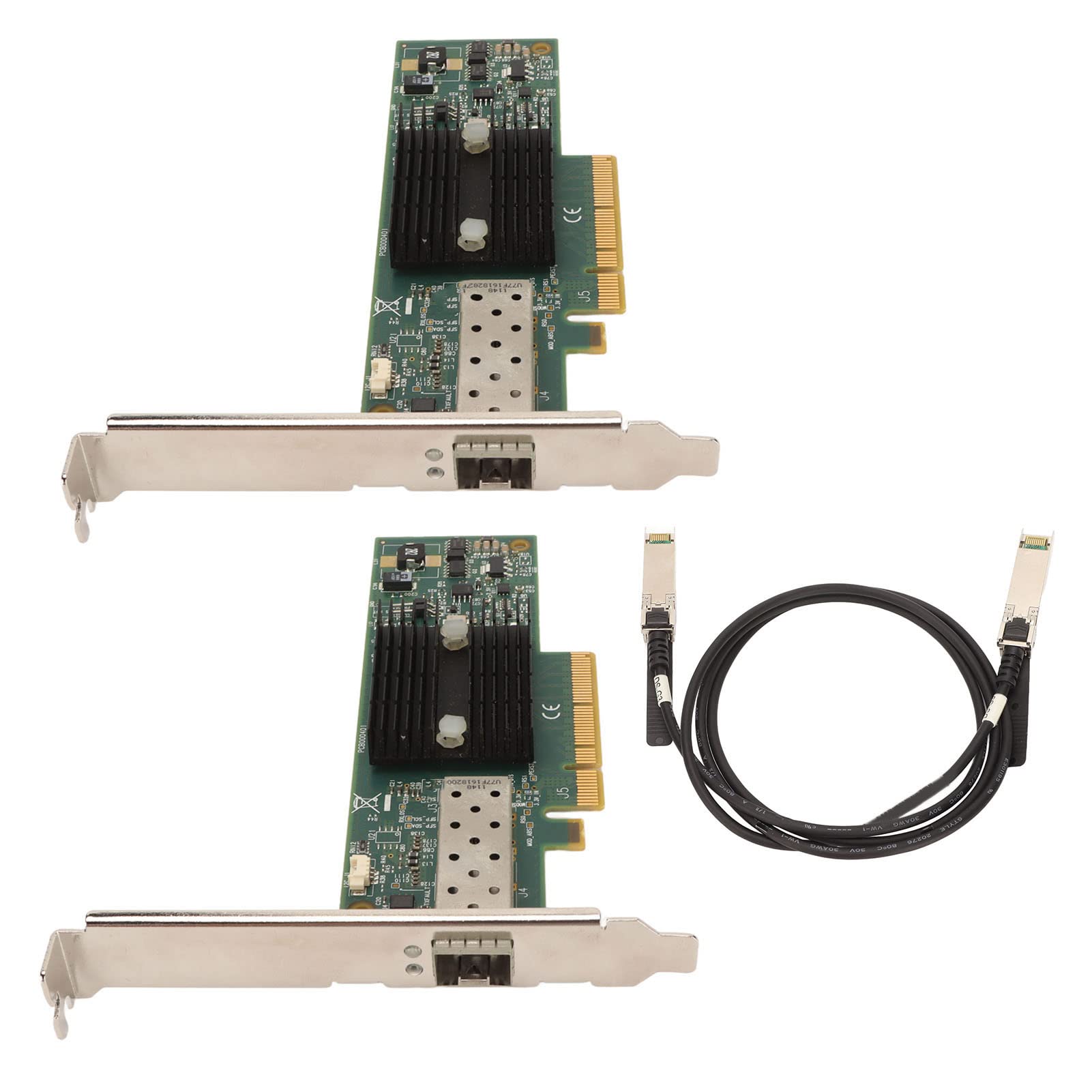 Cryfokt Scheda di Rete PCIE SFP+ Ad Alta velocità da 10 Gb con Cavo di Conversione da 1,0 M per PC, Supporta la Replica di più PC, Realizzata in Resistente Materiale PCB