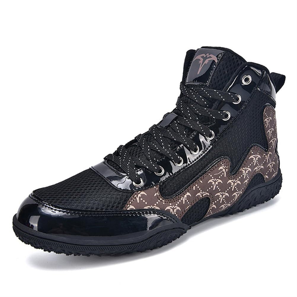 Chaussures de Lutte pour Hommes, antidérapantes, pour entraînement de Kickboxing, Powerlifting, Musculation et haltérophilie,Noir,40 EU