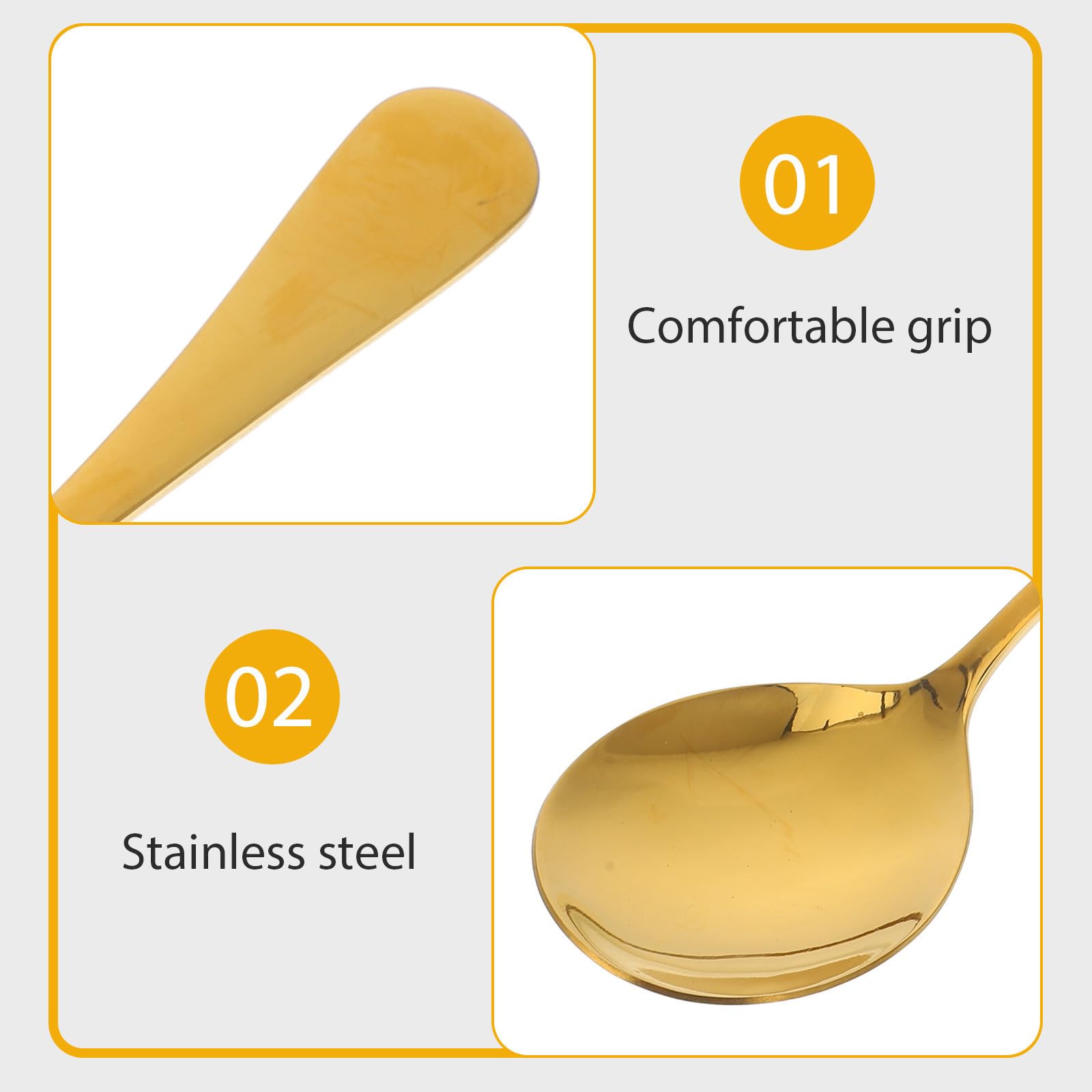 Salatbesteck in Elegantem Goldfarbenem Design und Familienfeiern 2 Stück aus Rostfreiem Edelstahl mit Ergonomischem Kuchenlöffel und Feiner Vorspeisengabel für Restaurant