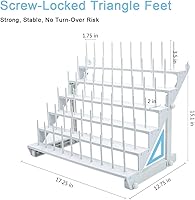 Vista 4 de Sew Tech Estante de Hilo para 60 Carretes o 30 Conos, Soporte de Hilo Grande Montado en Pared con Clavijas Largas, Soporte de Hilo de Plástico