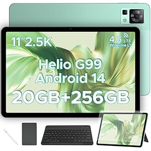DOOGEE T35 Tablet con Teclado, Tablet 11 Pulgadas 20GB+256GB/2TB TF 2.5K FHD+ Tablet Niños, Helio G99 Widevine L1/Dual 4G LTE+5G WIFI/8580mAh/20MP/Face ID Android 14 Gaming Tablet con Funda y Lapiz
