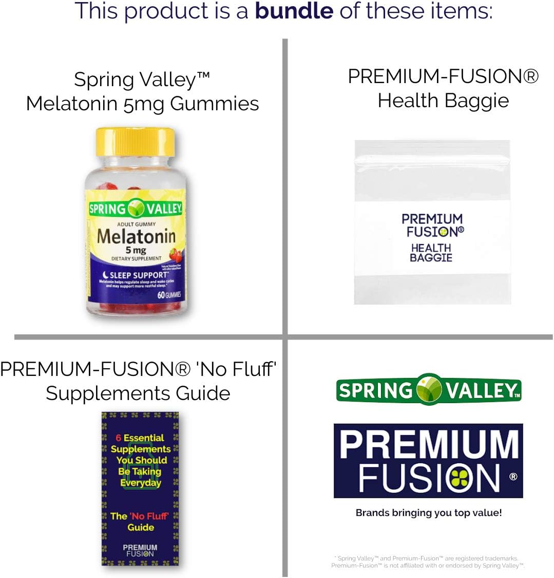 Melatonin Gummies 5mg for Adults. Sleep Support from Spring Valley + Guide to Supplements