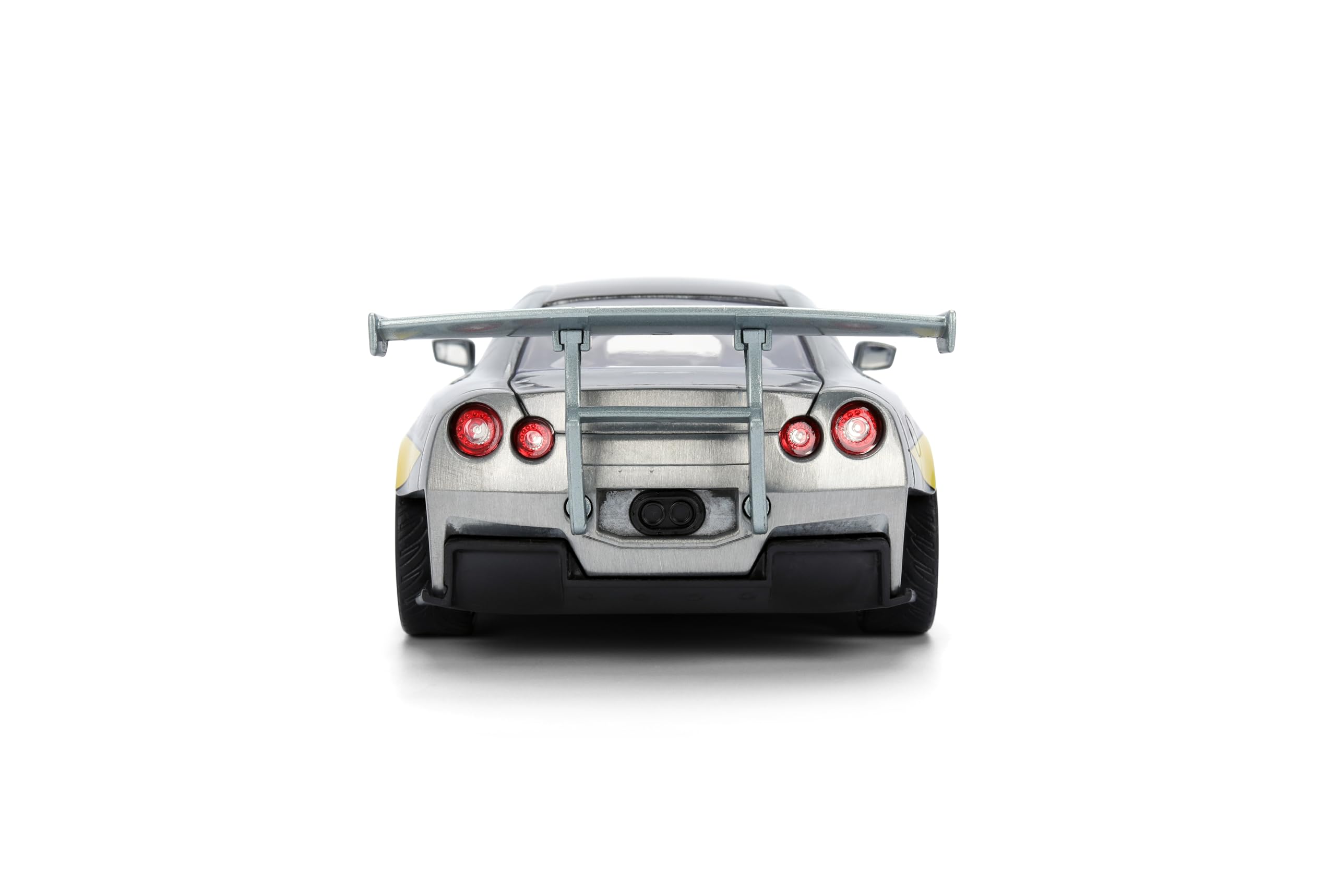 Jada Mechagodzilla z 2009 Nissan GT-R R35 Ben Sopra - 1:24 Anime Hollywood Rides - odlewane samochody i figurki - otwierane drzwi, kaptur i bagażnik - kolekcja - wiek 8+ - wielokolorowy