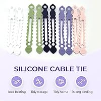 Vista 4 de Nuevo organizador de cables de datos, sujetacables de silicona reutilizables, organizador de cables de alta elasticidad para agrupar y sujetar