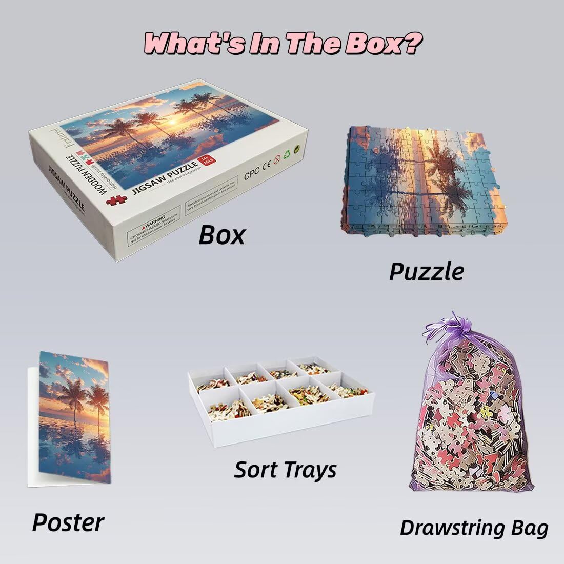 Puzzle dla dorosłych, 5000 elementów, motyw drzewa, dla dorosłych, Impossible Puzzle dla całej rodziny, klasyczne puzzle z ekskluzywnym pudełkiem do pakowania, prezent dla mężczyzn, drewniane puzzle