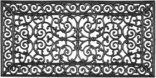 Miniatura 1 de A1HC - Tapete grande para puerta, goma natural, 24 x 57 pulgadas, ideal para una entrada, raspa los zapatos de suciedad y mugre, tapete resistente