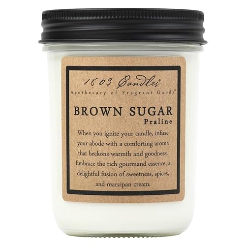 1803 Candles - 14 oz. Jar Soy Candles - Brown Sugar Praline - JBSP