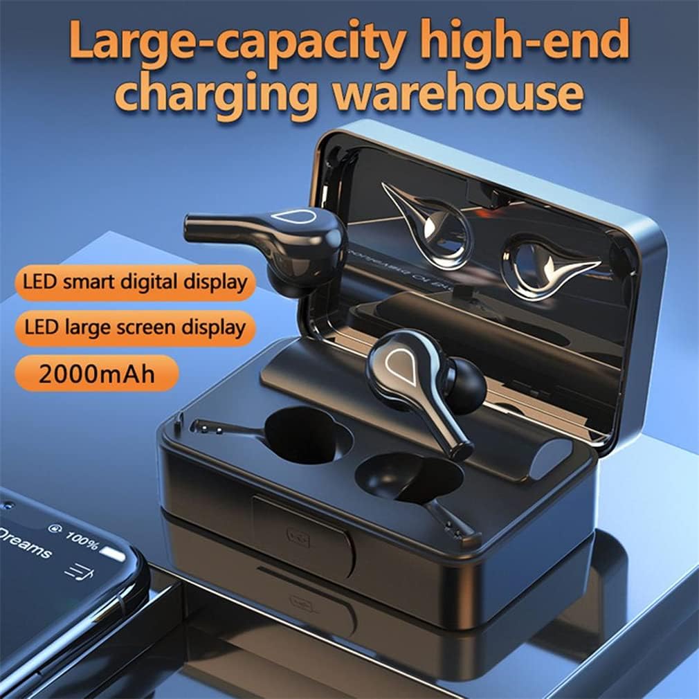 TWS Bluetooth 5.2 Earphones Wireless Earbuds Headphones Noise Cancelling Smart Touch in Ear Waterproof Headset with USB-C 2000Mah Charging Box