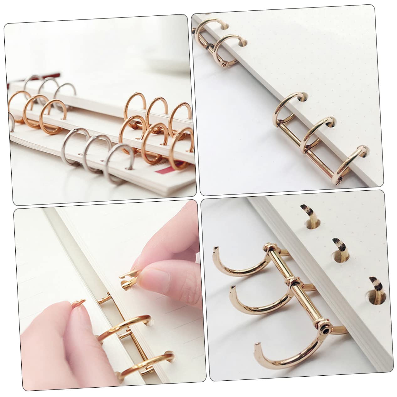 ARTIBETTER 4 Set Strumento Ad Anello A Foglia Libera Anelli Raccoglitori A Fogli Mobili Anelli Di Foglie Sciolte Anelli Per Carta Chiave Raccoglitore Lega 8 Pezzi*4