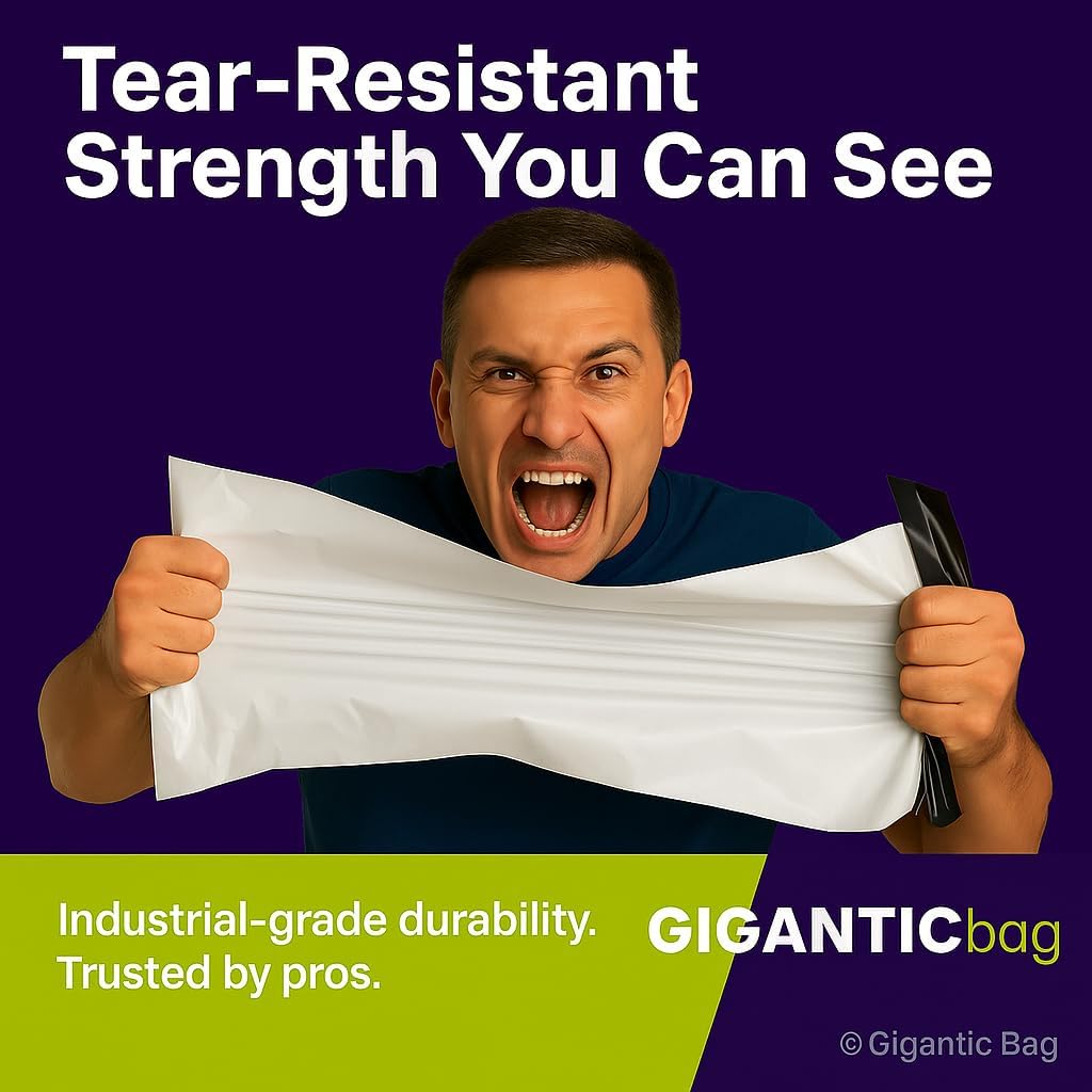 Heavy-Duty Poly Bags – 2.5 Mil Thickness – Clear Self-Sealing Packaging Bags – Multiple Sizes & Pack Quantities (500, 12 X 15.5")