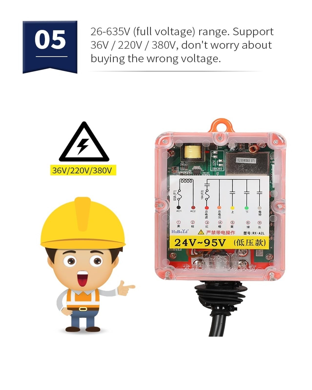 Controllo della Gru, Trasmettitore e Ricevitore for Gru di Sollevamento F21-2S Telecomando Industriale(12V)