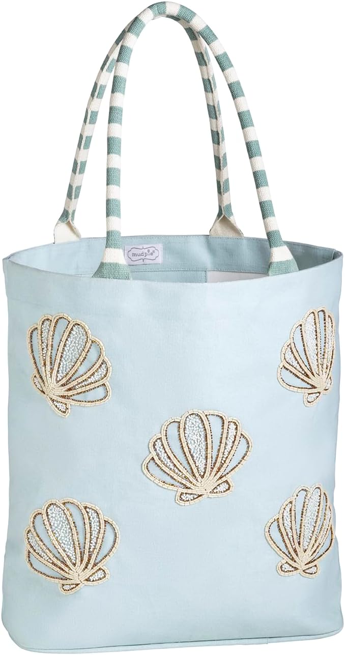Mud Pie Women's Blue Coastal Luxe Tote
