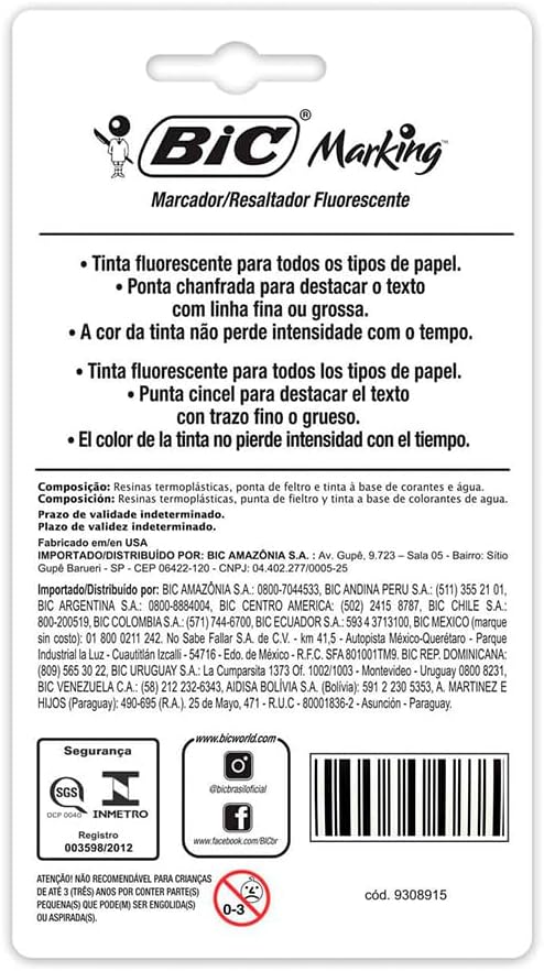 Pincel Marcador de Texto Cores Pastel BIC Marking, Ponta Chanfrada, Grip, 1.5 - 3.5mm, 970913, 4 Cores Pincel Marcador de Texto Cores Pastel BIC Marking, Ponta Chanfrada, Grip, 1.5 - 3.5mm, 970913, 4 Cores