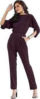 Womens Short Sleeve Sexy Semi Formal Cocktail One Piece Jumpsuit Romper