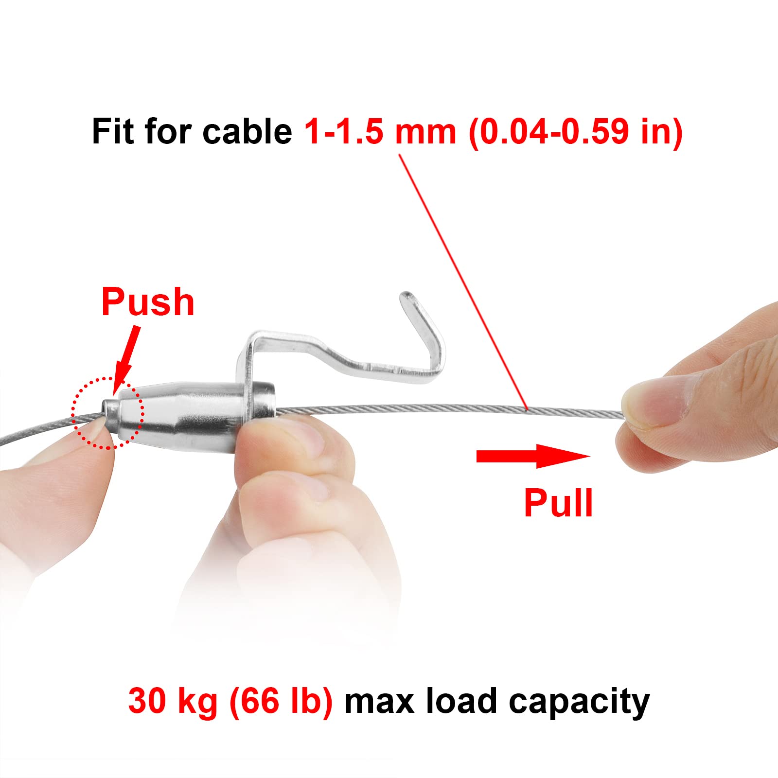 30 Stück Verstellbare Bilderaufhänger – Für 1–2 Mm Kabel, Max. 30 Kg Tragkraft