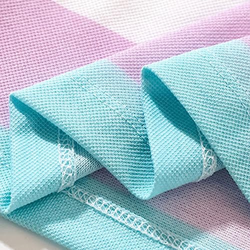 Baby Colorful Striped Polo Shirt Little Boys Girls Short Sleeve School Uniform Button Down Collar Soft and Breathable4