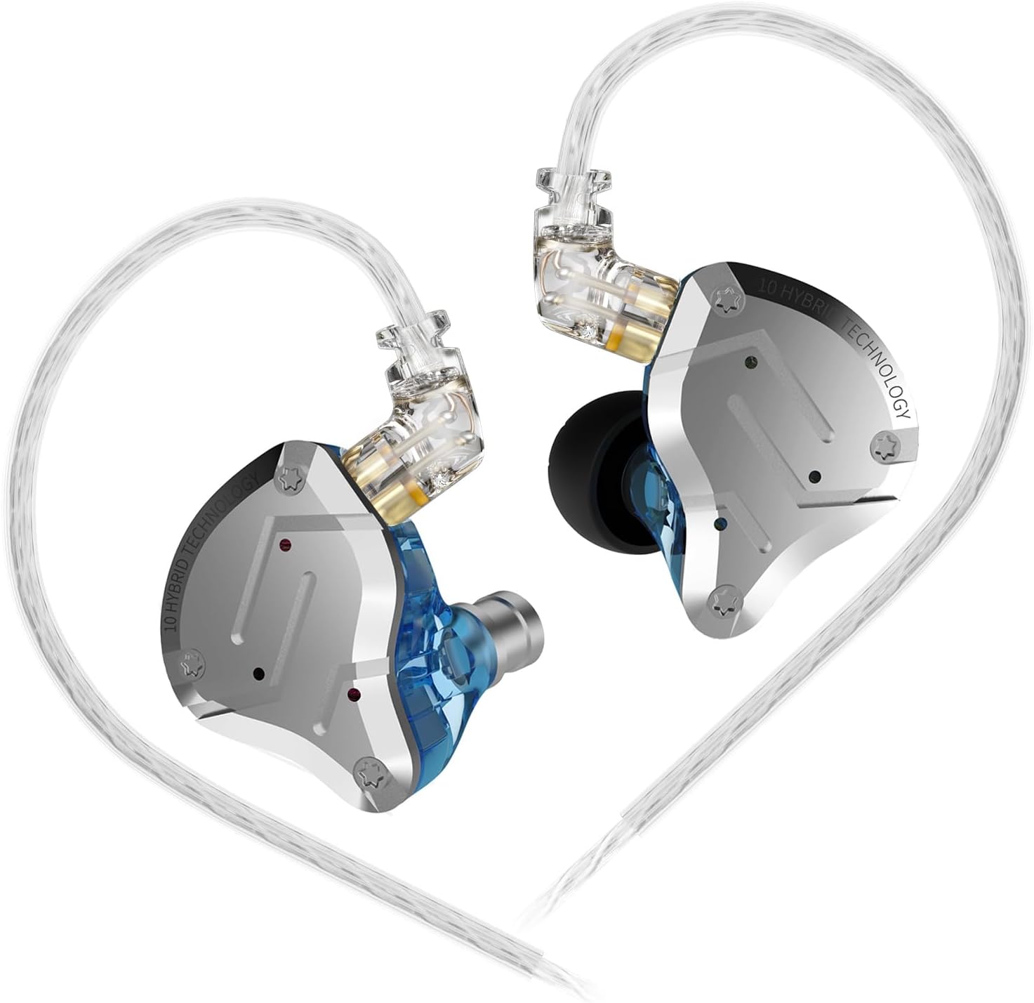 KZ ZS10 Pro in-Ear Monitor 4BA+1DD Hybrid 5 Drivers Earbuds HiFi Bass Noise Isolation Earphones, Clarity in All Frequency Stereo Sound Comfortable Headphones for Musicians (Yellow)