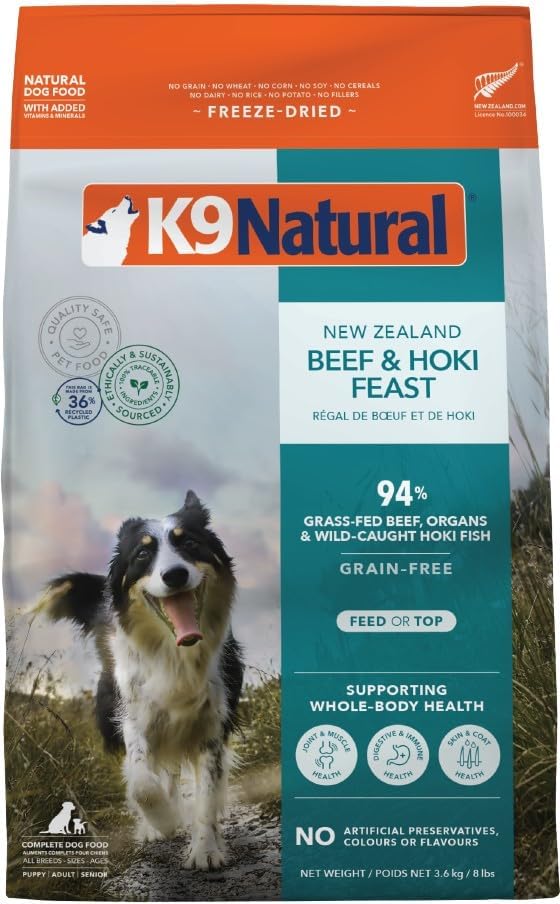 新品即日発送K9Natural フリーズドライ ビーフ&ホキフィースト3.6kg K9 Natural) フリーズドライ ドッグフード 【】 ビーフ＆ホキ(白身魚