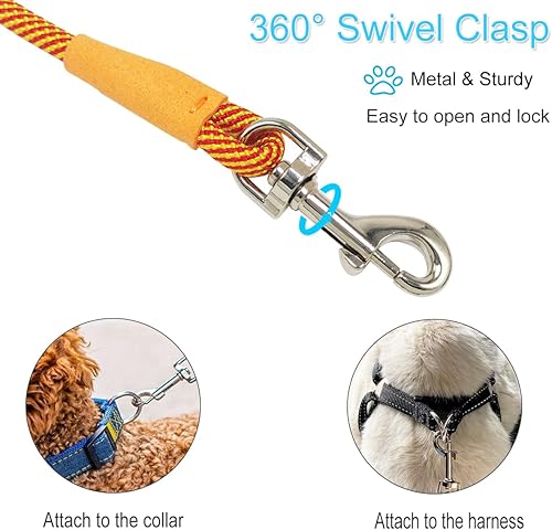 Miniatura 4 de Boswany Correa de nailon ligera para perros pequeños, de 7 pies, para cachorros, gatos, animales pequeños, perros medianos y caminando