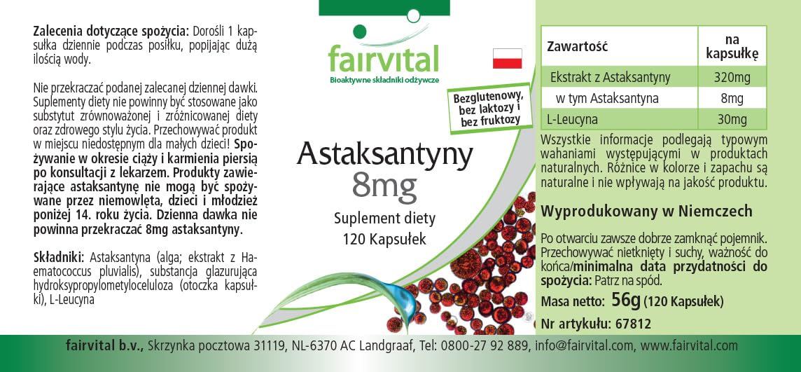 Astaxantina 45mg al giorno - per 2 mesi - alte dosi- 120 capsule - microincapsulato in AstaPure® beadlets