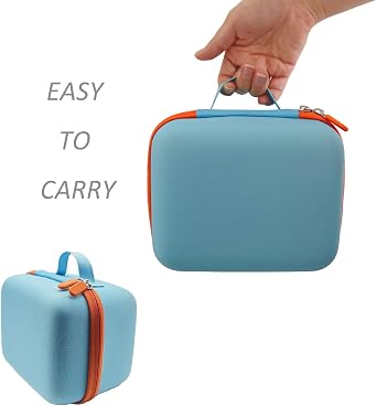 Travel Case for Yoto Player (3rd Generation), Hard Carrying with Pouch Hold up to 20 Cards, Sky and Orange (Case Only)