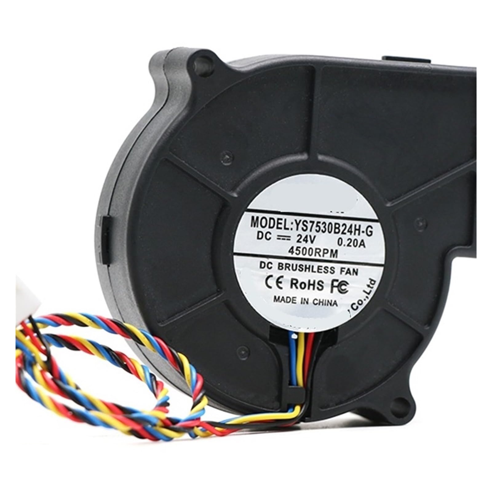 Ventilador de 75 mm 24V CC de 75x75x30 mm con 4500 rpm y 3 hilos