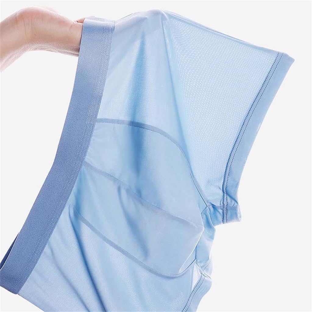 HBJWOV Men's Ice Silk Underwear Flat Angle Graphene Mid Rise Shorts Quadrangle Pants Men's Bottom Shorts