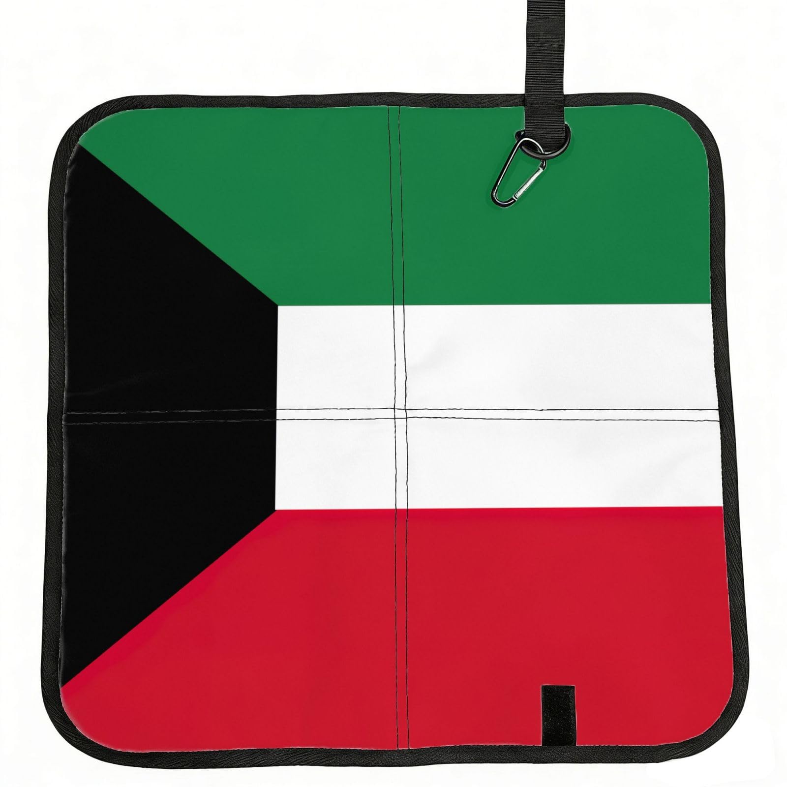 DIEzig Kuwaiti flag Printed Compact Foldable Sitting Pad Oxford Base, Portable Cushion for Fishing Sports Events