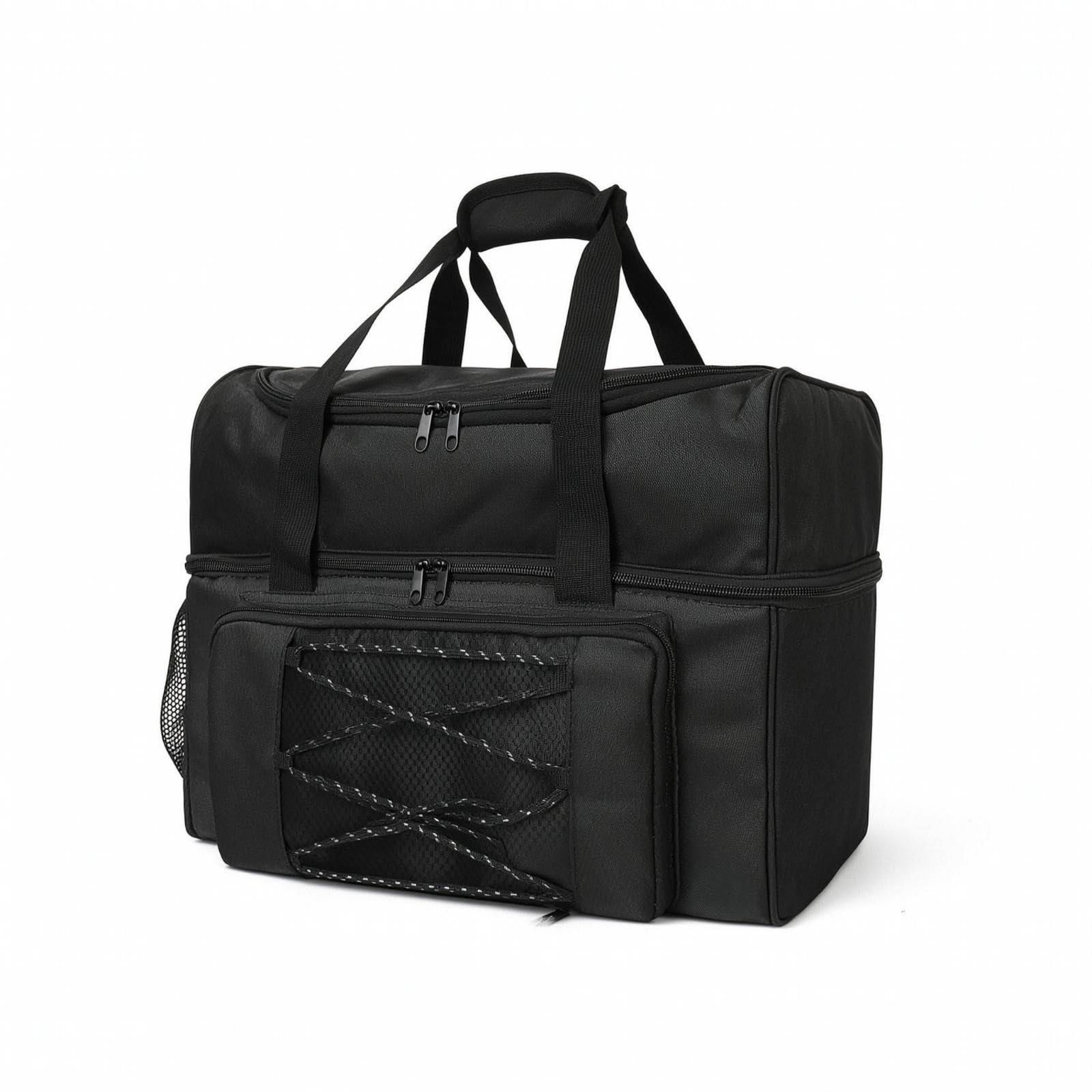 Two Ball Bowling Bag Padded Bowling Bag with Shoe Compartment Molded for Bowlers, League Nights, Travel Black-picture-13