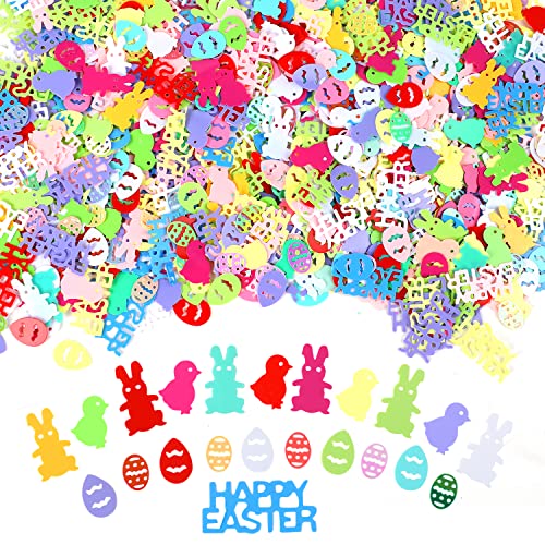 Image of FOIMAS 1800pcs Easter Confetti,Egg Bunny Chick Table Confettis Glitter Foil Scatter for Easter Card Table Party Decoration