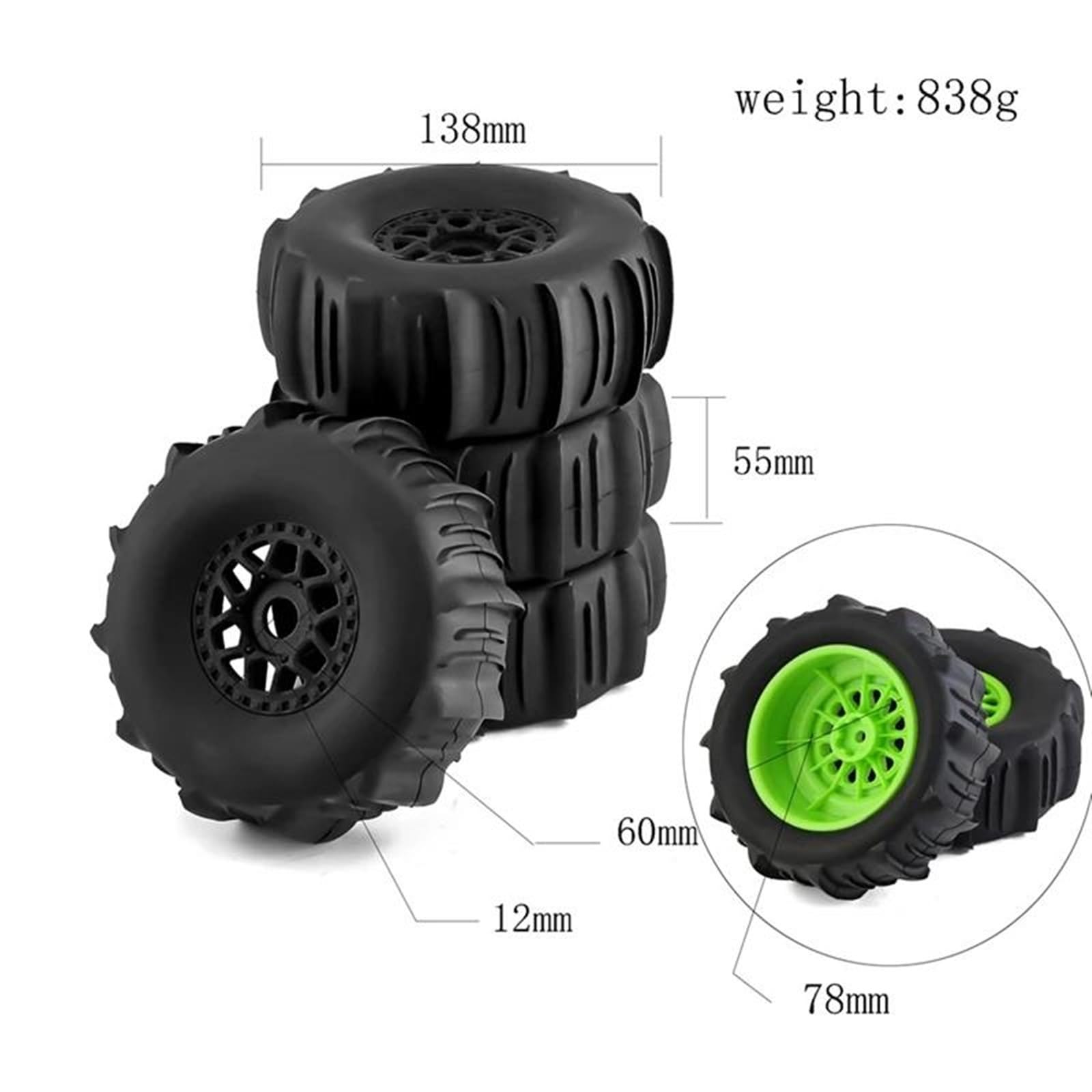 JJRFVBGT RC Crawler Pneus Compatible avec pour TRAXXAS pour UDR pour ARRMA pour Mojave pour Yikong pour DF7 pour FS RC Car 4Pcs 138Mm 1/7 Desert Short Course Truck Pneu 17Mm Roue JJRFVBGT RC Crawler Pneus Compatible avec pour TRAXXAS pour UDR pour ARRMA pour Mojave pour Yikong pour DF7 pour FS RC Car 4Pcs 138Mm 1/7 Desert Short Course Truck Pneu 17Mm Roue