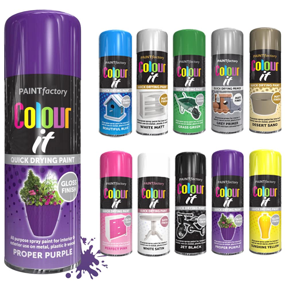 Schnazz Proper Purple - 1 X All Purpose Aerosol Spray Paint 250Ml Fast Dry, Quick Drying Spray And Excellent Coverage For Wood, Metal, Plastic, Glass And More