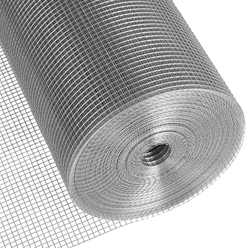 Nueve Deer Hardware Cloth - Rollo de malla de alambre galvanizado en caliente de calibre 19 de 1,27 cm, 48 x 100 pies, galvanizado en caliente después de soldar, alambre de pollo, valla de alambre