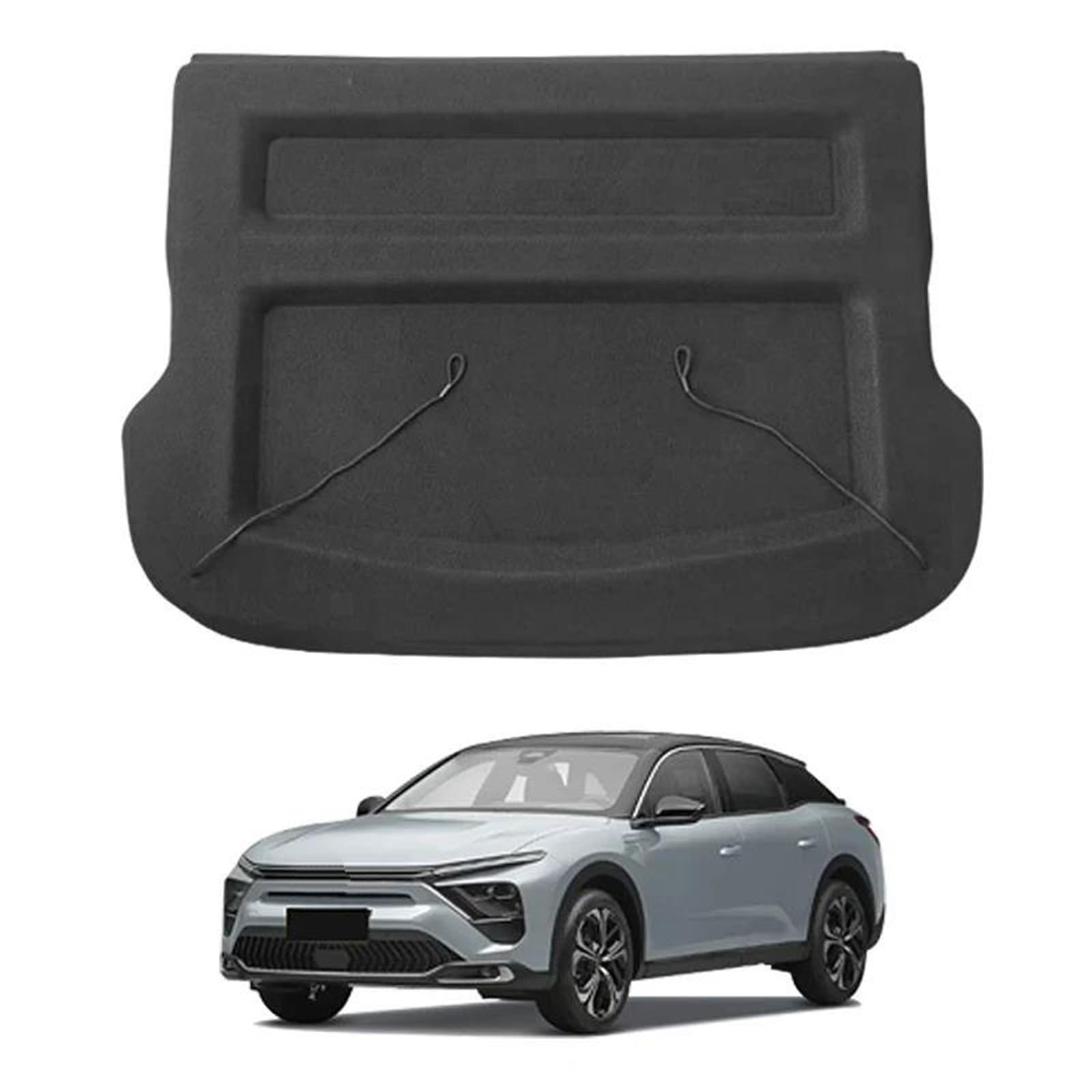 Générique Cache-Bagages Couverture De Coffre Non Rétractable pour Citroen C5X 2021 – 2023, Porte-Colis, Accessoires D'intérieur Automobile Anti-Regard ction Sécurité Rideau Séparation