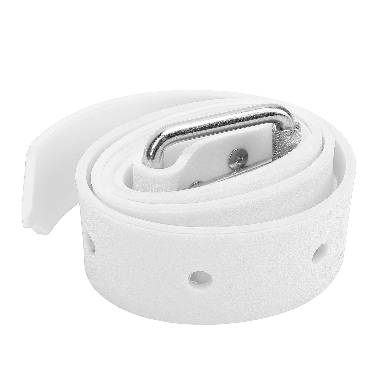 SASKATE Diving Weight Belt, Adjustable Silicone Freediving Weight Belt with Quick Release Buckle, for Diving Spearfishing (White)