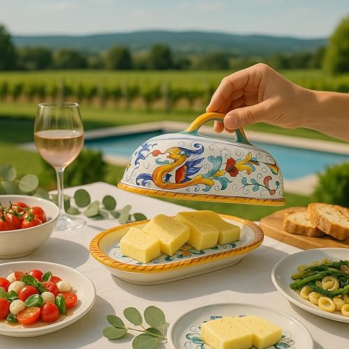 Miniatura 7 de Deruta Italy by GUTE  Mantequera Raffaellesco  Cerámica italiana hecha a mano y pintada a mano  Auténtica cerámica italiana hecha a mano en Deruta,